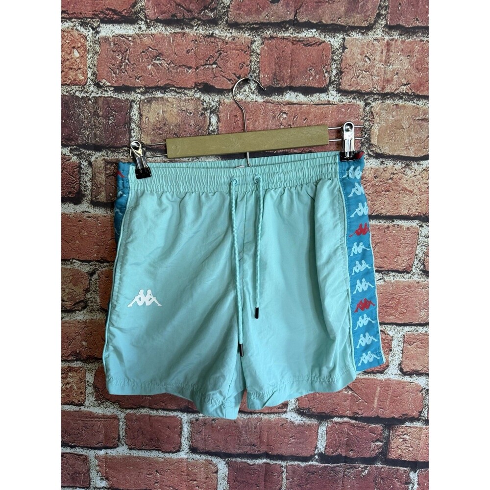 Kappa Mens Blue Mesh Lined Swim Trunks w/ Drawstring Size Small